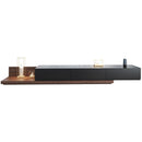 Nordic Tv Cabinet Tea Table Combination Black Walnut-colored Retractable Tv Cabinet Modern Simple