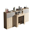 Folding Dining Household Small-sized Invisible Telescopic Solid Wood Space-saving Sideboard Table