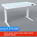 【In Stock】Hollin 21 X4 Study Desk Height Adjustable standing office table white blackTempered Glass