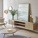 【YUEHUA】Nordic Solid Wood Rattan Tv Cabinet Audio-visual Cabinet Modern Minimalist Living Room