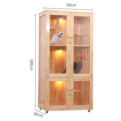 Cat House Cage Villa Solid Wood Household Cabinet Indoor Three-storey Luxury Nest Apartment