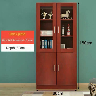 SENBIJU Bookshelf Modern Shelf Living Room Cabinet Glass Door Locker Simple Bookcase Free