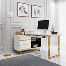 Nordic Corner Desk Bookshelf Combination Modern Minimalist Home Desktop Computer Table Bookcase