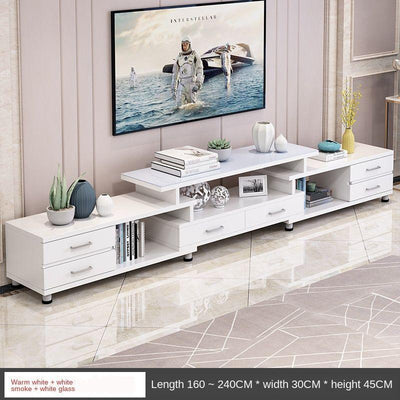 Side A Few Simple European-style Coffee Table Tv Cabinet Combination Of Nordic Solid Wood Rounded