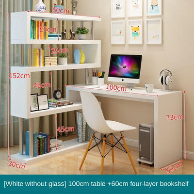 Computer Desktop Home Desk Bookshelf Combination Office Bedroom Writing Student Modern Simple