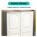 Kinbolee Solid Wood Wardrobe Multi-smell Small Wardrobe Nordic Sliding Door Wardrobe