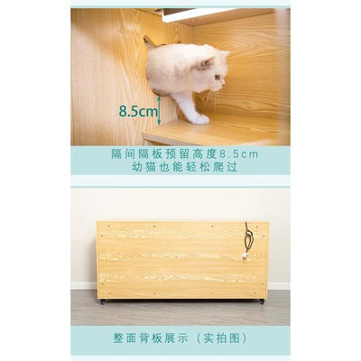 Storey Cat Villa Solid Wood Three Cat Cage Breeding Cage Cat House Cat Cabinet Household Large Free