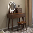 Orange Nordic Solid Wood Dressing Table with Light and Mirror Integrated Modern Simple Small Bedroom