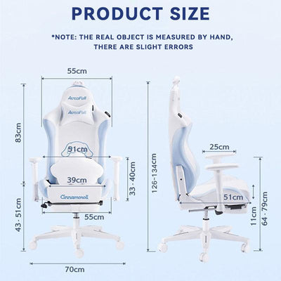 AutoFull Gaming Chair Ergonomic Computer Chair With Adjustable Armrest (134x70cm)