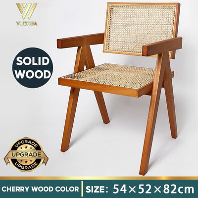 Nordic Rattan Chair Balcony Leisure Chair Lazy Solid Wood Sofa Chair Single Household Rattan