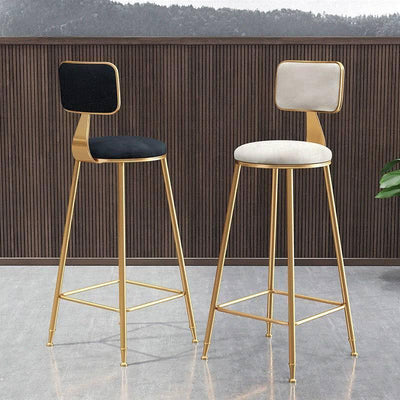 Bar Stool Home Light Luxury Backrest High Chair Nordic Iron Bar Chair