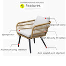 DF Outdoor 3 Seater Sofa Rattan Waterproof Set Balcony Courtyard Anticorrosive Furniture Rattan Sofa