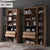 Nordic Solid Wood Bookcase with Glass Door Bookshelf Study Free Combination Bookcase Cabinet