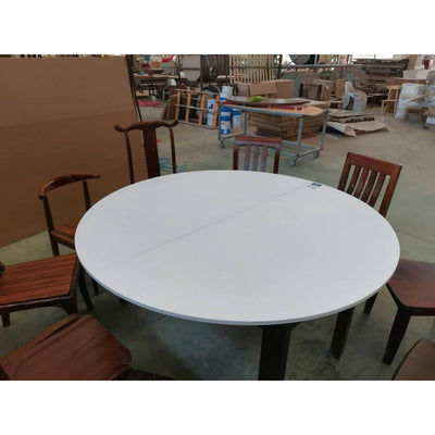 Dining Top Solid Wood Folding Big Round Table Household