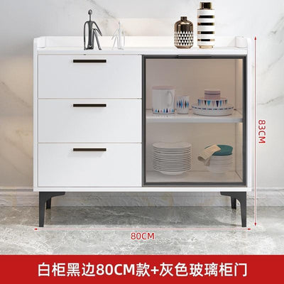 Zcm Sideboard Kitchen Cabinet Cupboard Household Kitchen Storage Rack Locker Tea Cabinet Wine