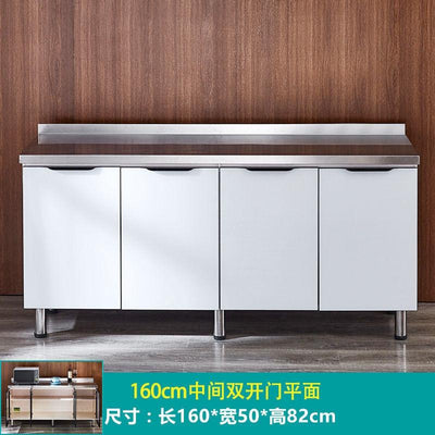 Simple stainless steel economical hearth integrated assembly kitchen cabinet household for renting