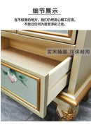 American Chest of Drawers Solid Wood Bedroom Cabinet Mediterranean Painted Drawer Cabinet Chest of