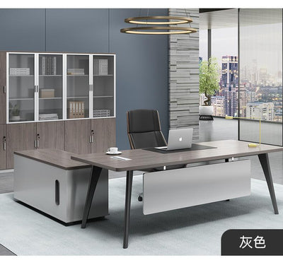 The boss's desk is simple and modern, new Chinese style office desk, single solid wood, big board,