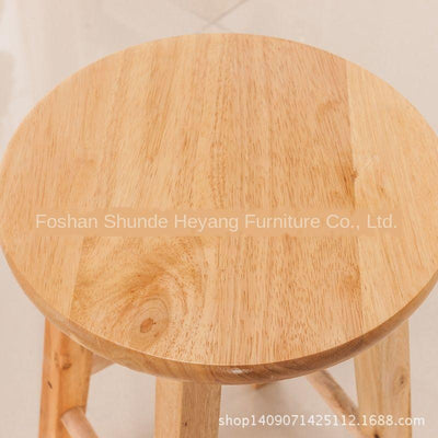 Solid Wood High Chair Fashion Home Chair Baby Booster Seat Creative Small Round Stool with Footrest