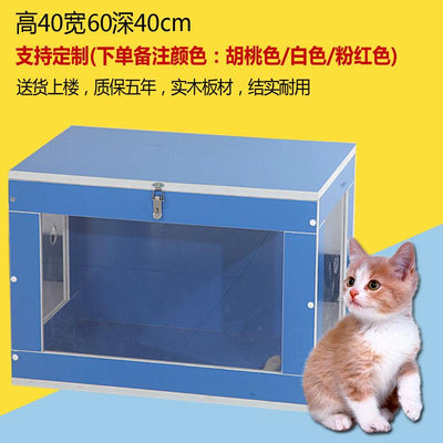 Cage Villa Luxury Home Apartment Double-deck Large Size with Toilet House Glass Cat Cabinet Solid