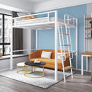 AUSITUR Loft Bed Space Saver Wrought Iron Loft Bed Duplex Second Floor Bed Frame