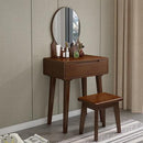 Orange Nordic Solid Wood Dressing Table with Light and Mirror Integrated Modern Simple Small Bedroom