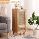 GC Rattan Bedside Table Storage Cabinet Solid Wood Bedroom Kitchen Cabinet Modern Simple