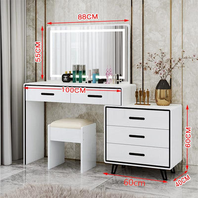 SENBIJU Internet Dresser Bedroom Modern Simple Celebrity Ins Style Makeup Table Small Apartment