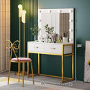 Golden Steel and Wood Dressing Table, Simple Make-up, Modern Movie Studio, School Color Make-up