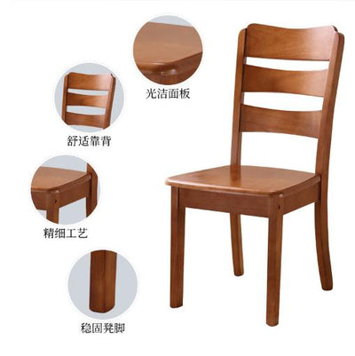 Solid Wooden Dining Chair Family Hotel Restaurant Chair Log Chair