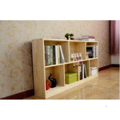 Multi-layer Solid Wood Bookcase Household Floor-to-ceiling Bookshelf Storage Rack Locker Pine Wood