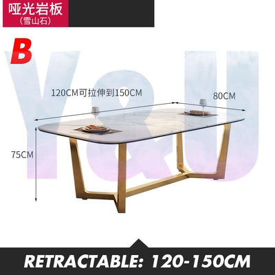 Light Luxury Telescopic Slate Dining Table Simple With Induction Cooker Dining Table And Chair