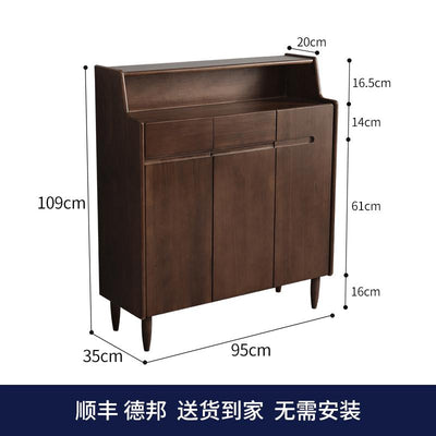 (MUWU) Solid Wood Household Door Large Capacity Shoe Cabinet Living Room Entrance Porch Cabinet