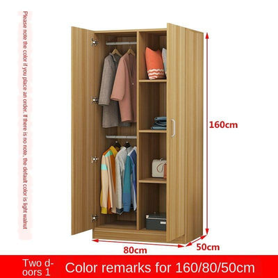 Bedroom Square Lattice Cabinet Wardrobe 140cm Small Household Load-bearing Wood 40/50 Deep Hanging