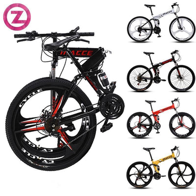 MACCE Foldable Mountain Bike 24/26 Inch Variable Speed Foldable Bicycle Double Shock Absorption