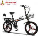 Phoenix Foldable Bicycle 7-speed Variable Speed Folding Bike High Carbon Steel Double Disc Brake