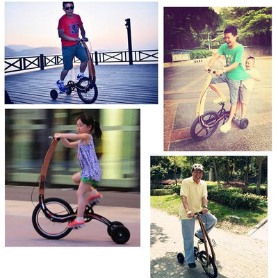 Halfbike Creative Vertical Bicycle Tricycle Foldable Bicycle Walking Exercise Bike Convenient