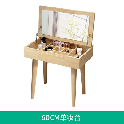 Nordic Dressing Table Simple Solid Wood Dressing Table Multi Functional Flip Bedroom Cabinet Small