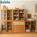 Koala Nordic Solid Wood Bookcase Combination, Floor Standing Living Room, Storage Cabinet, Simple