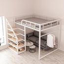 KW Loft Bed Small Apartment Iron Frame Bed Apartment High And Low Bed Frame