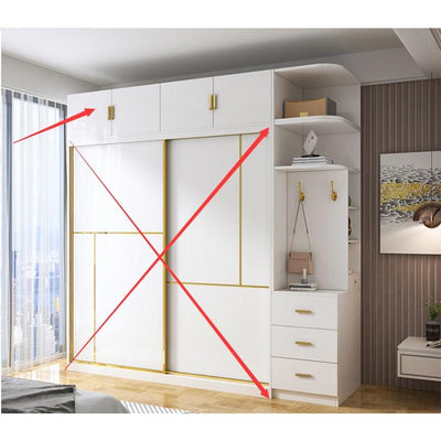 Kinbolee Wardrobe Sliding Door Solid Wood Wardrobe Multi-smell Nordic Sliding Door Wardrobe