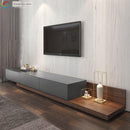 Nordic Tv Cabinet Tea Table Combination Black Walnut-colored Retractable Tv Cabinet Modern Simple