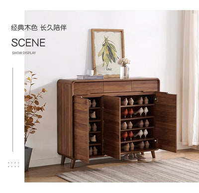 (MUWU) Shoe Cabinet Solid Wood Frame Large Capacity Porch Cabinet