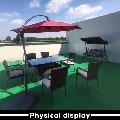 Baojing outdoor tables and chairs with umbrella courtyard leisure furniture garden iron balcony