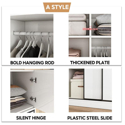 Sliding Door Wardrobe Household Simple Bedroom Wardrobe Modern Rental Room Storage Cabinet-042.sg