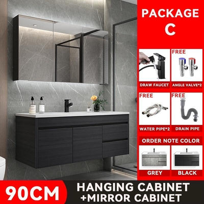 Zcm Bathroom Cabinet Washbasin Cabinet Combination Bathroom Modern Simple Washbasin Washstand Mirror