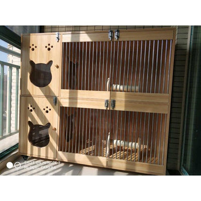 Solid Wood Villa Display Cat House Breeding Foster Cage Pet Cabinet