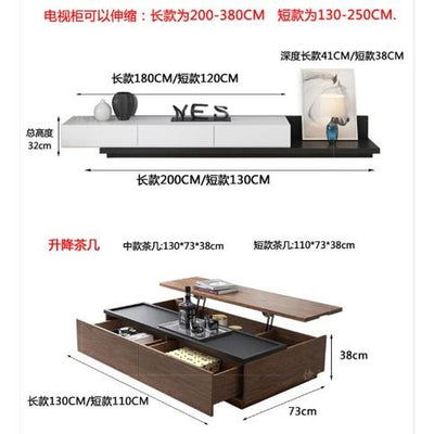 SEVEN Coffee Table TV Cabinet Furniture TV Cabinet Combination Living Room Furniture Multifunctional