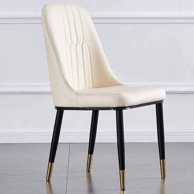 DF Nordic Dining Chair With Gold Foot Restaurant PU Leather Waterproof Leisure Chair,Modern Home