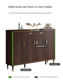 Chinese Style Shoe Solid Wood Frame Household Door Large Capacity Light Luxury Porch Locker Balcony